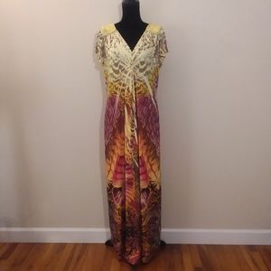 One World Yellow Maxi Dress Size XL